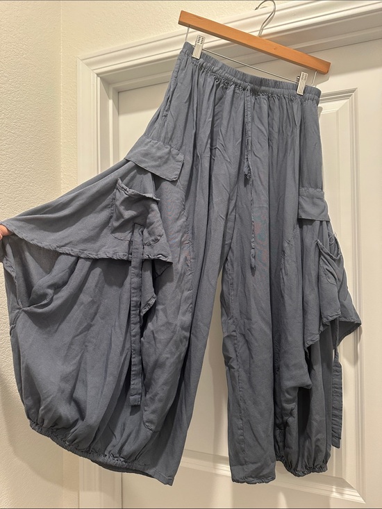 Pants - Women's Relaxed Cargo Pants boho wide leg festival balloon free people y2k
